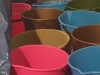Many coloured buckets
